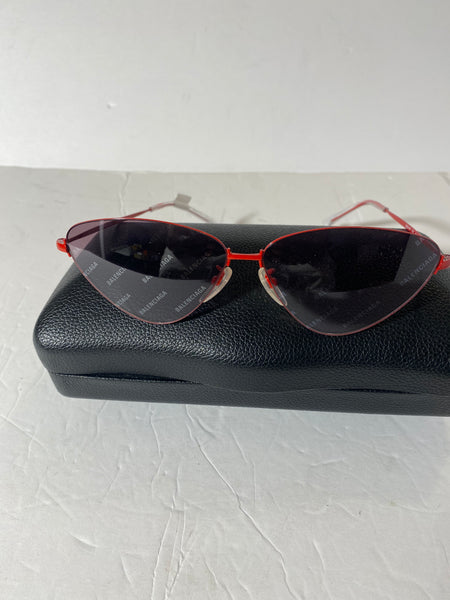 BALENCIAGA Cat Eye Logo Red Sunglasses