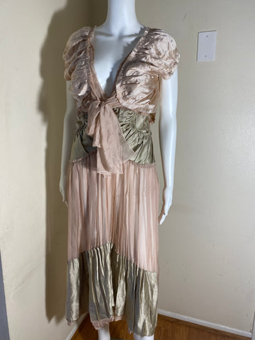 Alberta Ferretti chiffon bead-detail dress Sz: 38/6