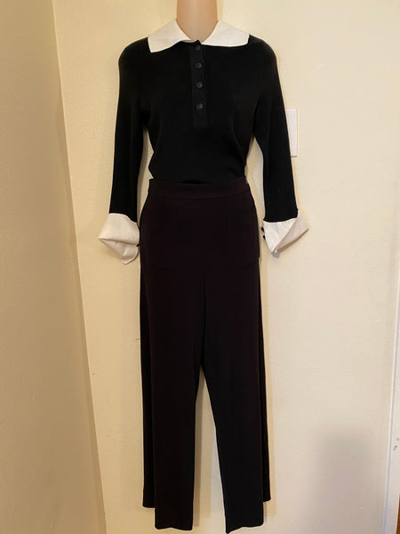 CHANEL Style Black Knit jumper. And Pants