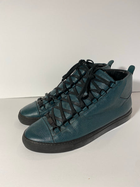 Balenciaga Men's High-Top Leather Sneakers Size: EUR 44/US 11