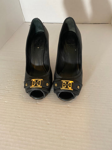 Tory Burch Black Leather Sandals Size: 6