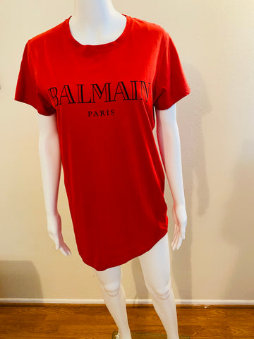 Balmain Logo Print Cotton T-Shirt