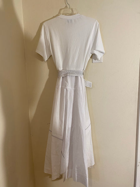 3.1 Phillip Lim T-Shirt Combo Poplin Dress White Size 6