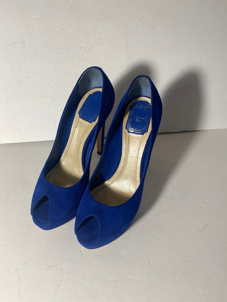 Christian Dior Blue Suede Pumps Sz: 39.5/ 9