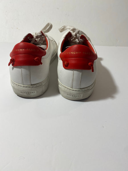 GIVENCHY White & Red Sneakers Size: 44 US 11