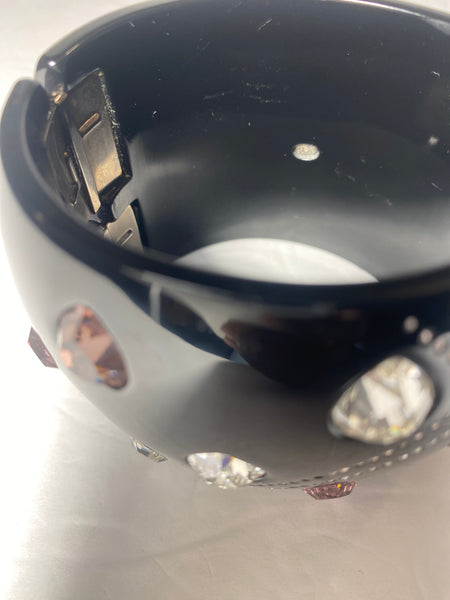 CHANEL Strass & Resin CC Cuff Bracelet