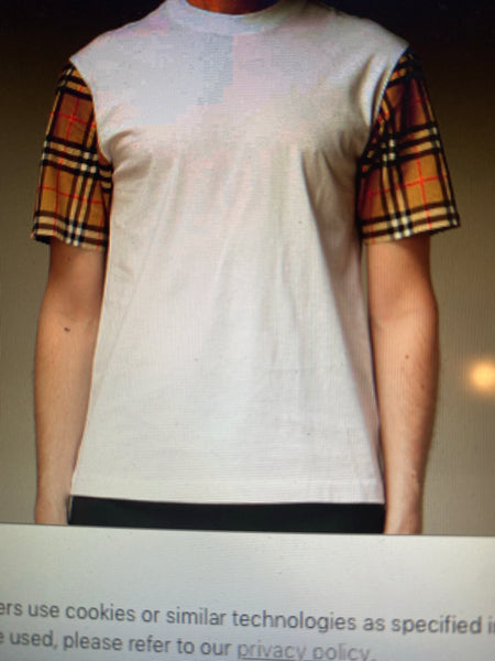 Burberry T-Shirt with Check Sleeves